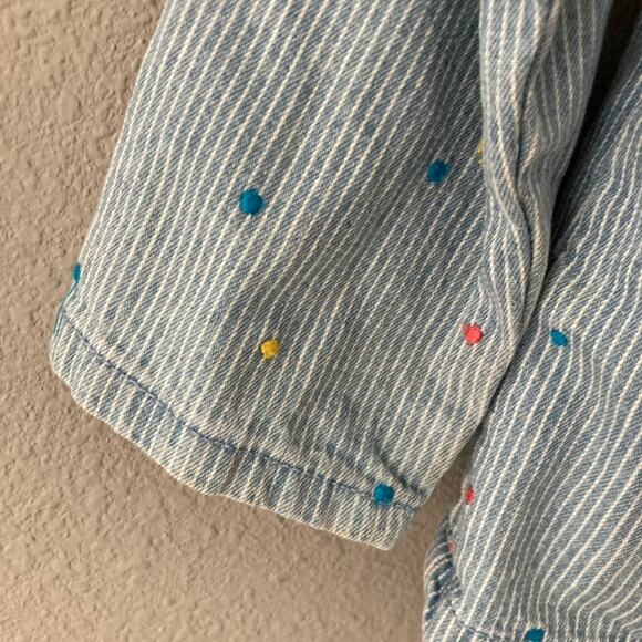 Zara Baby Embroidered Polka Dot Hooded Denim Jacket - Blue - 3/4 - Picture 7 of 10